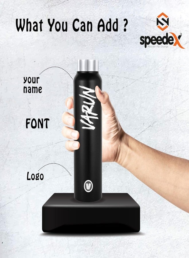 Speedex Stainless Steel Custom Black Water Bottle 1 Ltr with Steel Cap - Leak-Proof, Lightweight, Durable | For Kids, Adults, Office, School, and Travel Use (1000 ml) (Custom, Black) - Image 5